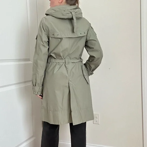 H&M Green Trench Coat with Belt and Adjustable Cuffs - Picture 8 of 12